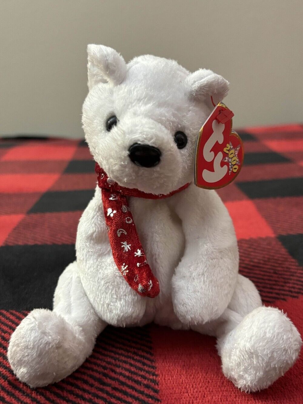 2000 Ty Holiday Teddy 6th Gen Hang Tag 4332 Beanie Baby 7.5" Bear Plush Toy